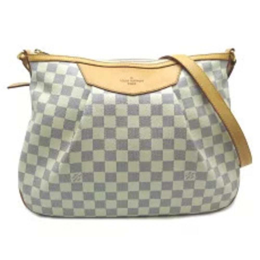 Louis Vuitton Siracusa Shoulder Bag Damier Azur White